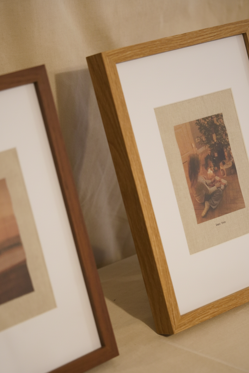 Marco paspartú ancho madera