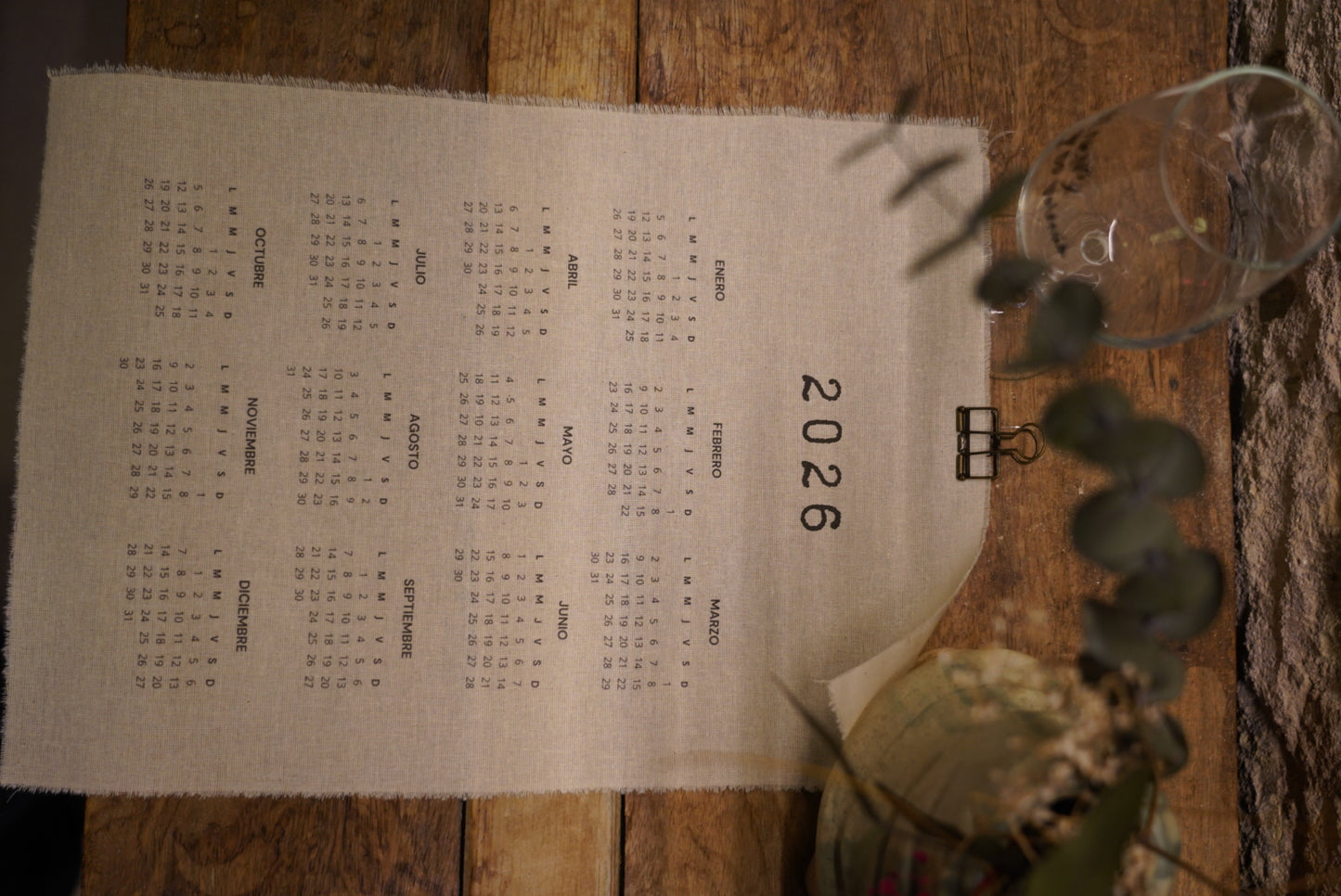 Calendario para bordar 2026