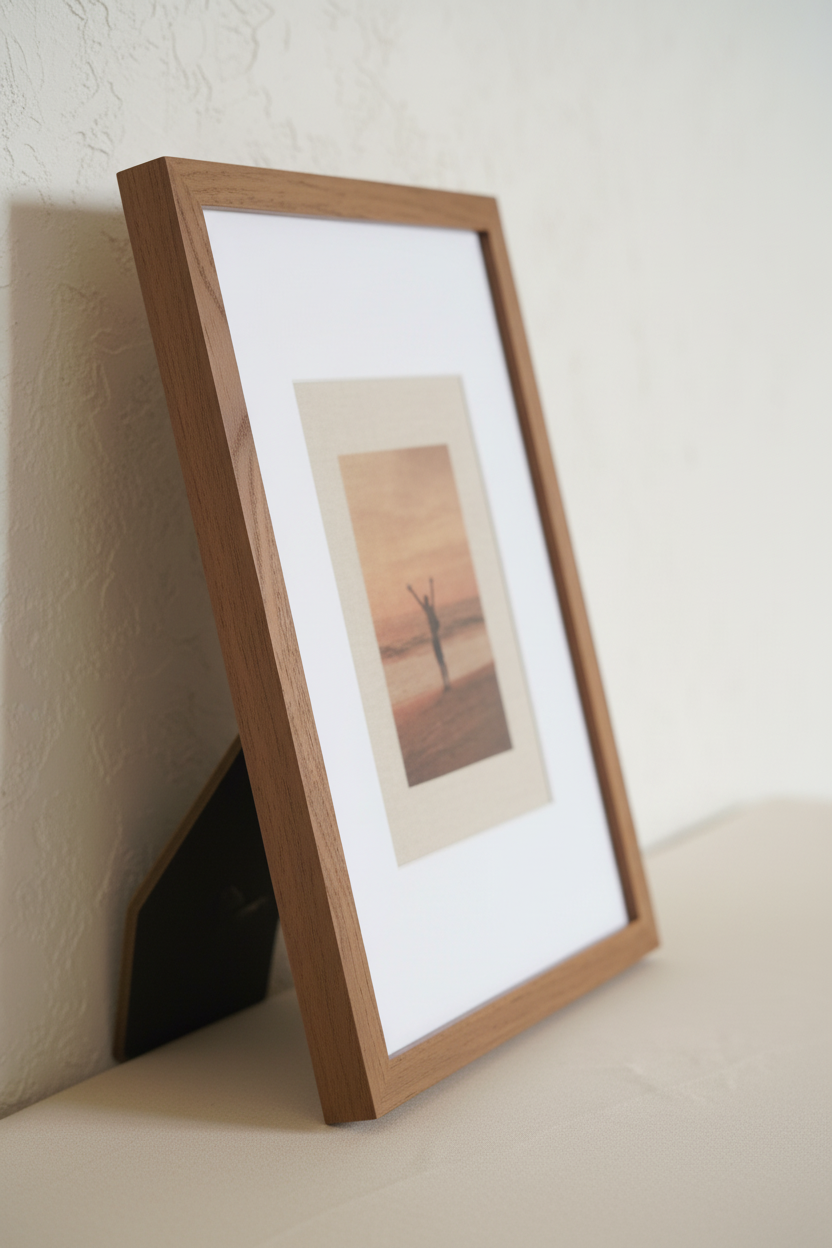 Marco paspartú ancho madera