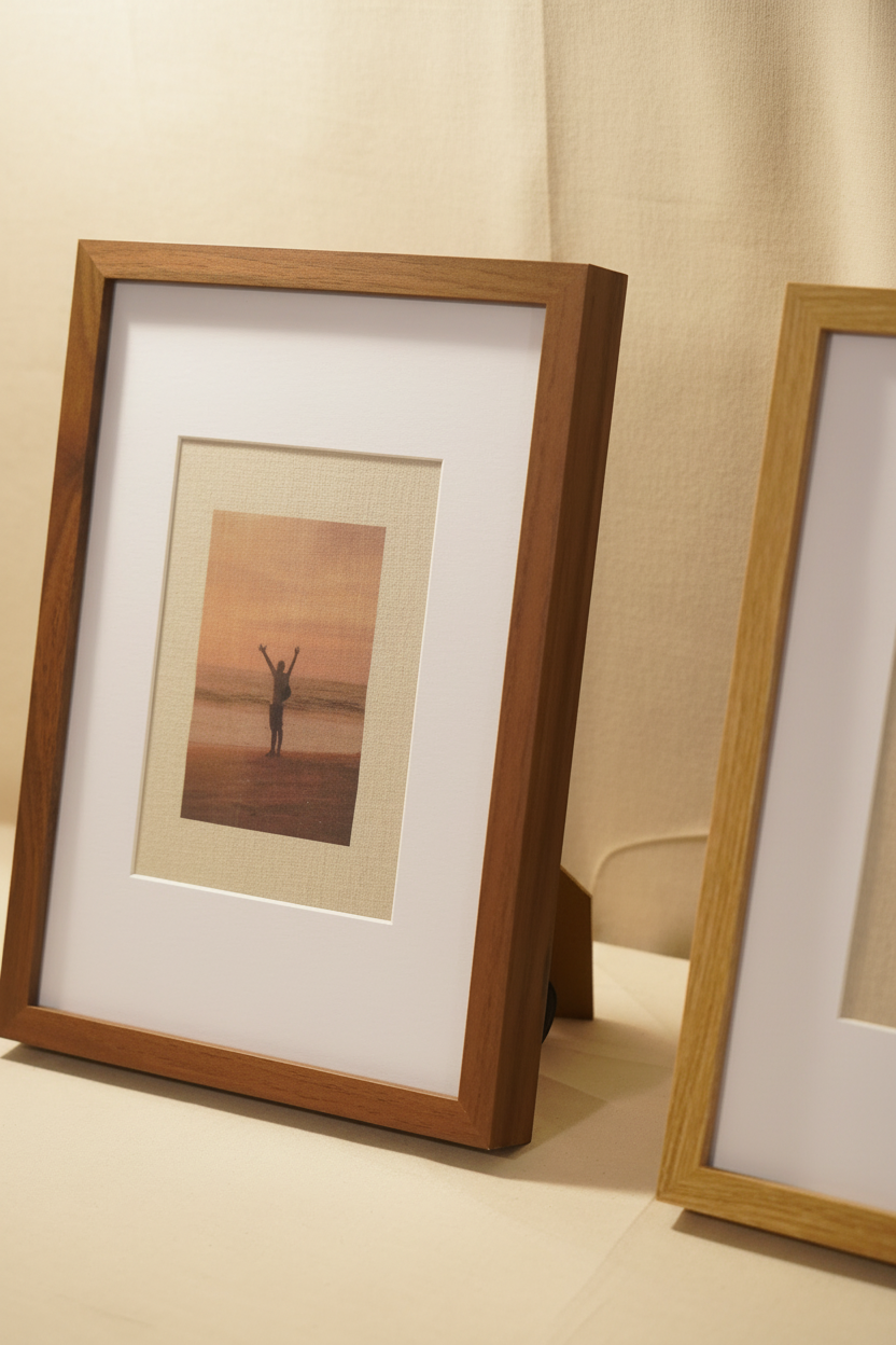 Marco paspartú ancho madera