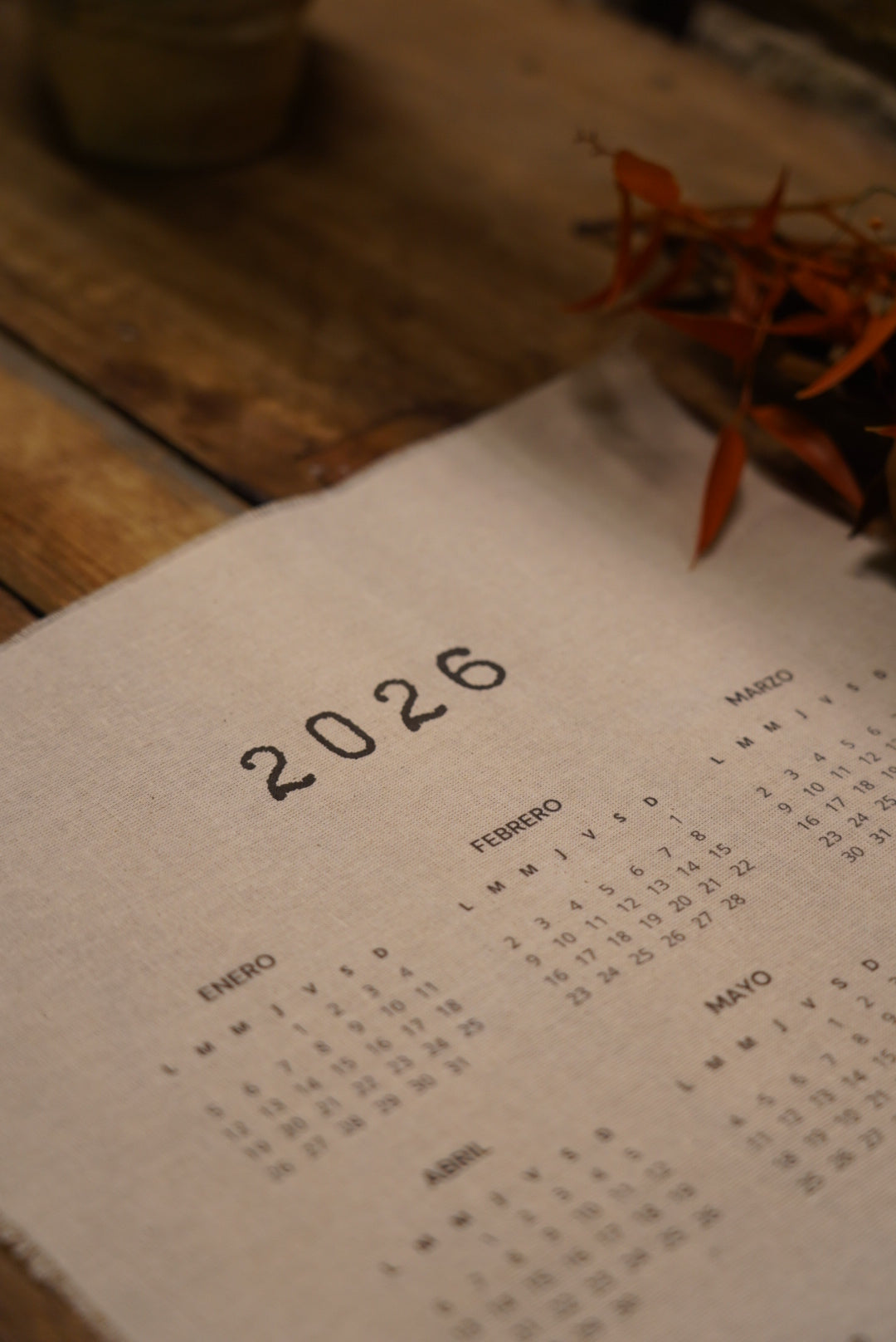 Calendario para bordar 2026