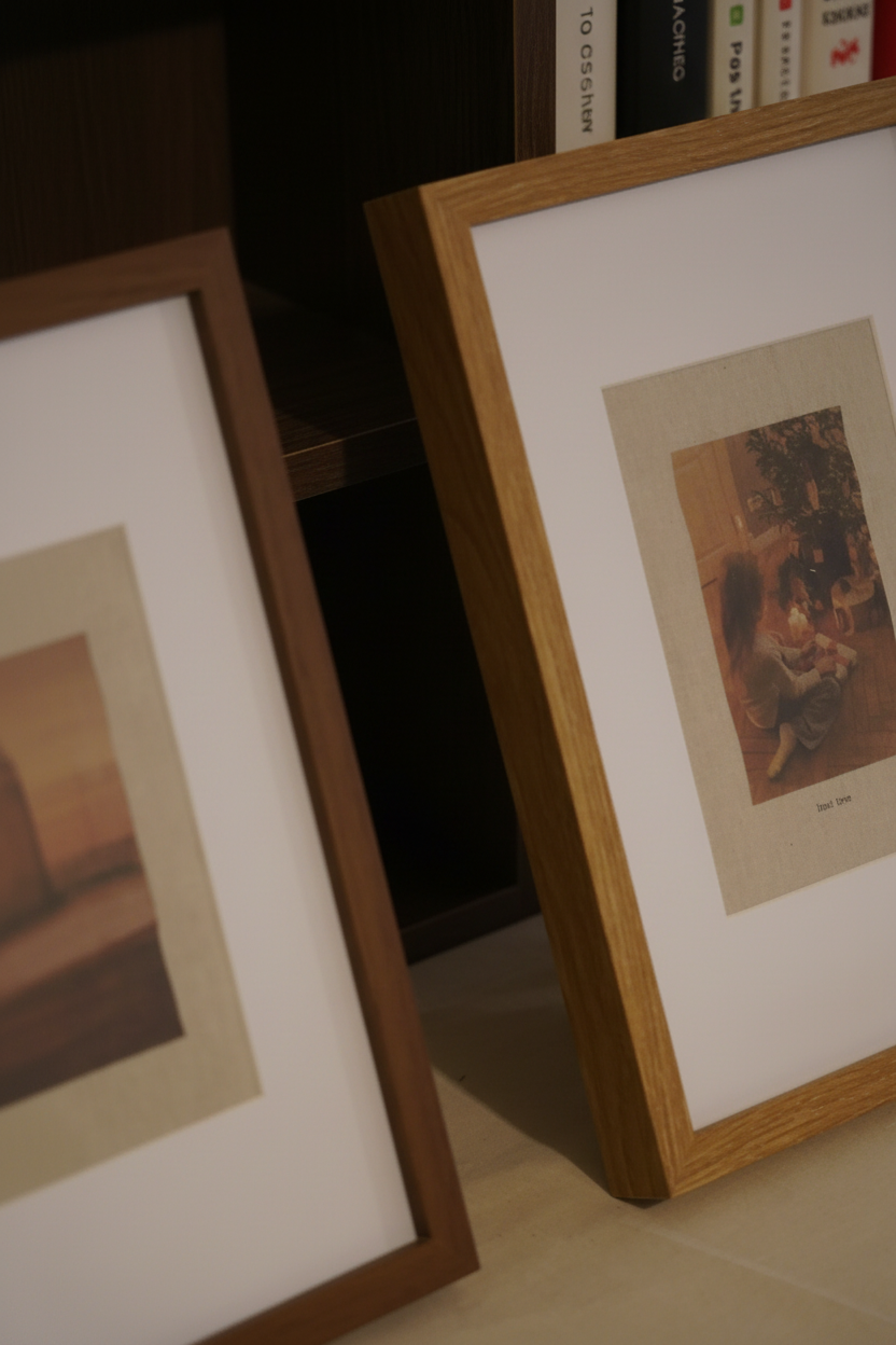 Marco paspartú ancho madera