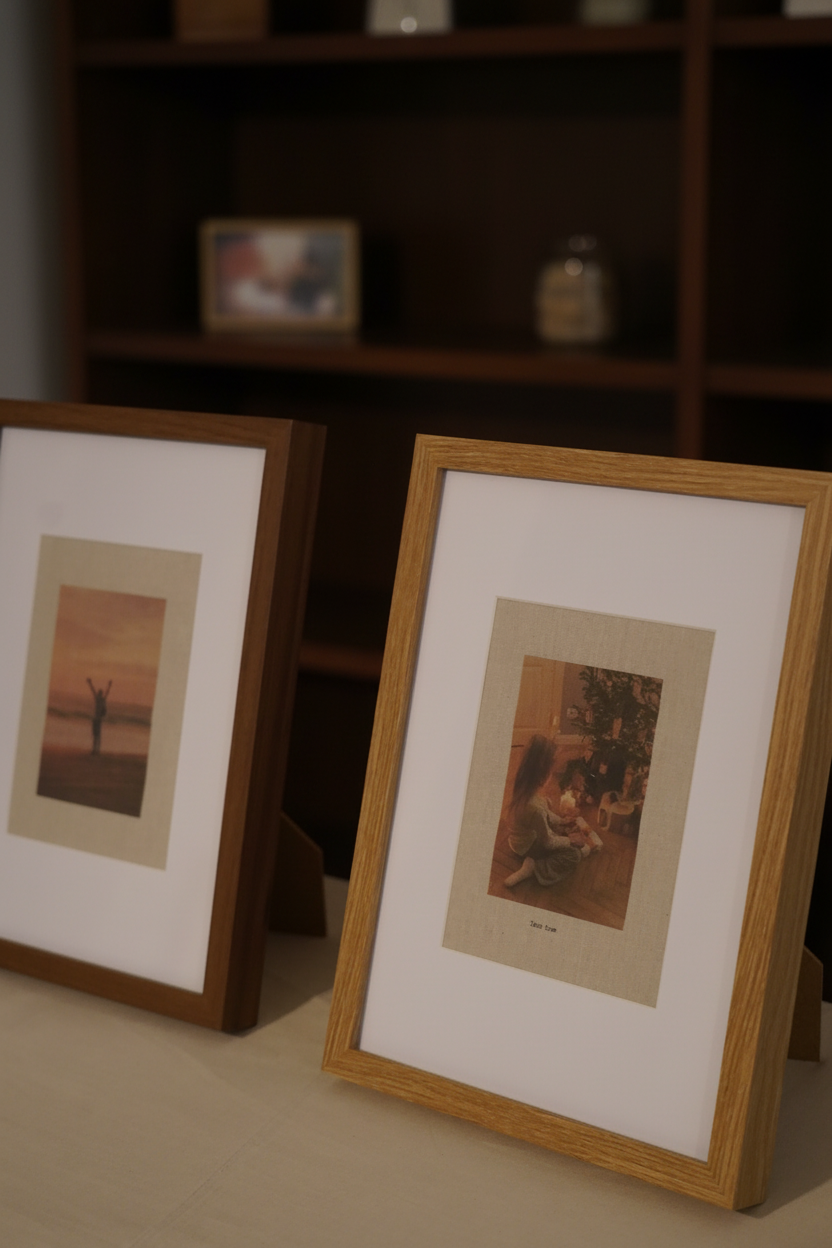 Marco paspartú ancho madera