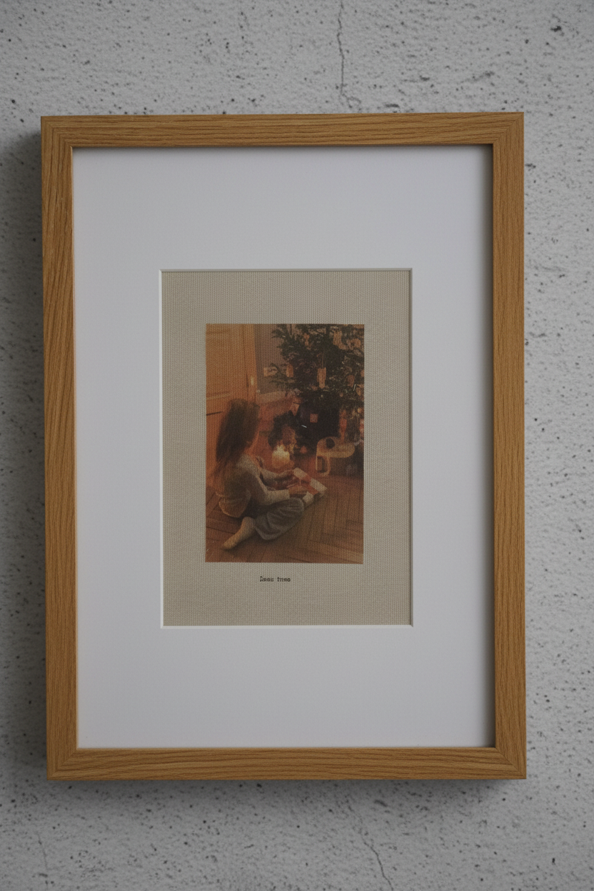 Marco paspartú ancho madera