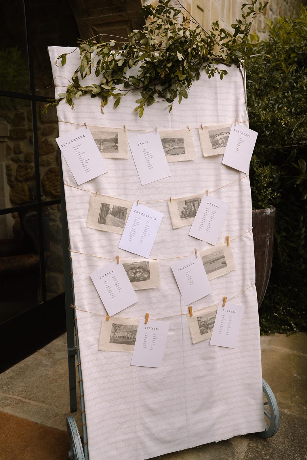 Seating plan colgante